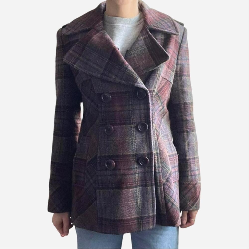 Victoria's Secret Moda International Plaid Peacoat, Women's Size M